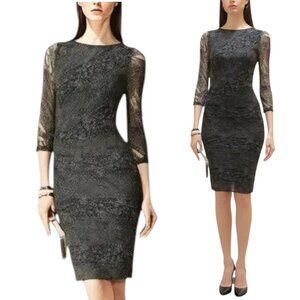Reiss Ivanka Lace Sheath Dress In Black / Cream Size 2